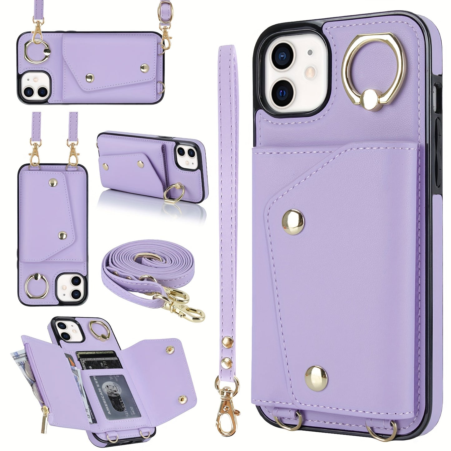 Etui portefeuille bandoulière pour femme est compatible avec les iPhone