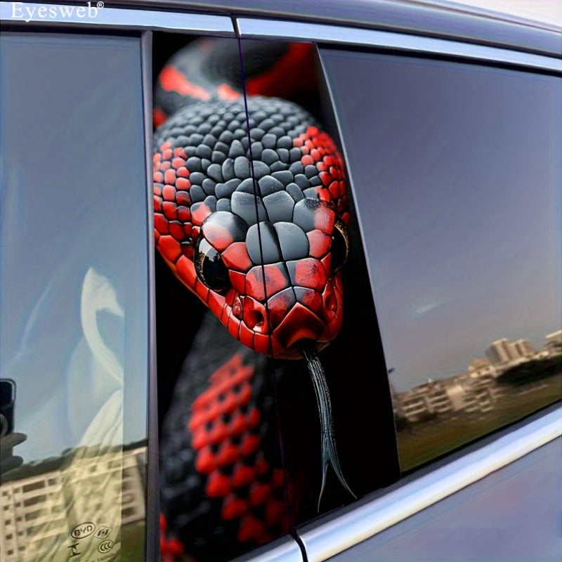 Ensemble de 2 autocollants serpent rouge et noir