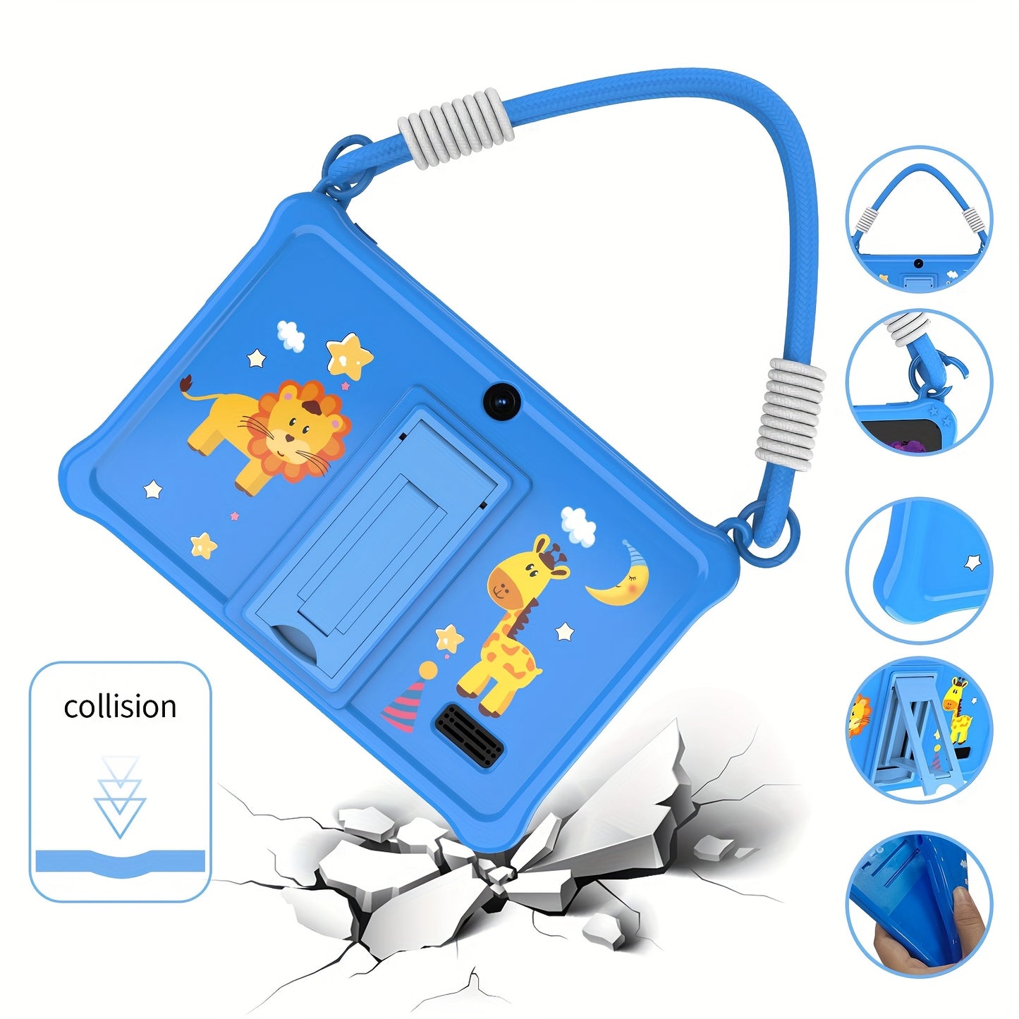 Tablette Android 13 pour enfants, 7 pouces, avec étui de protection