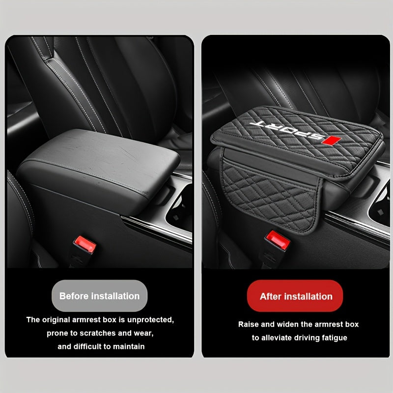 Coussin d'accoudoir en cuir PU, style sportif et tendance avec poches de rangement