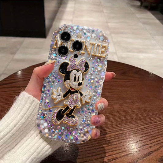 Une coque de téléphone sous licence Disney avec un design en strass, IPHONE - Topdecheztop.fr