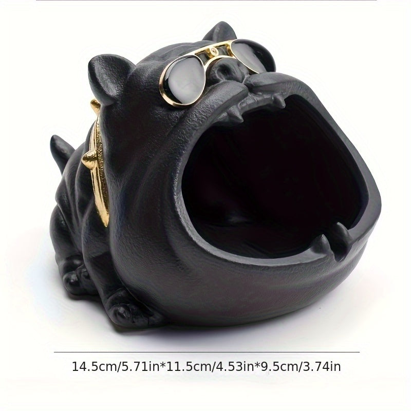 Cendrier en porcelaine en forme de chien