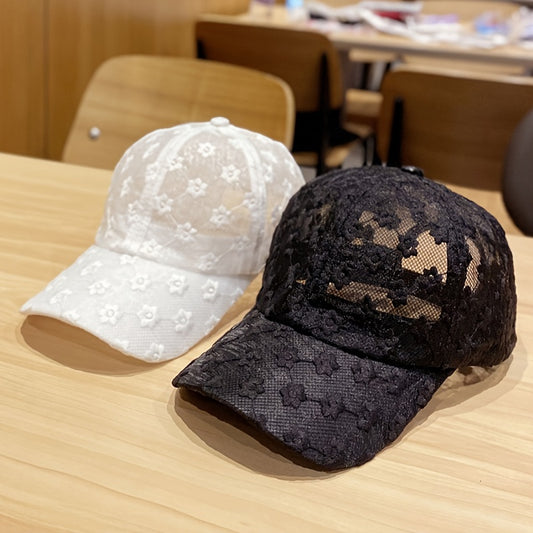 Women's Breathable Lace Baseball Cap - Sun Protection and Adjustable Fit For Women & Men - Topdecheztop.fr