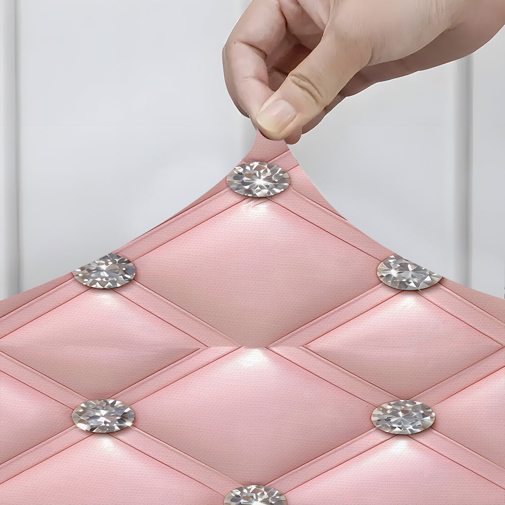 Housses de chaise à motif losanges roses, 6 PCS