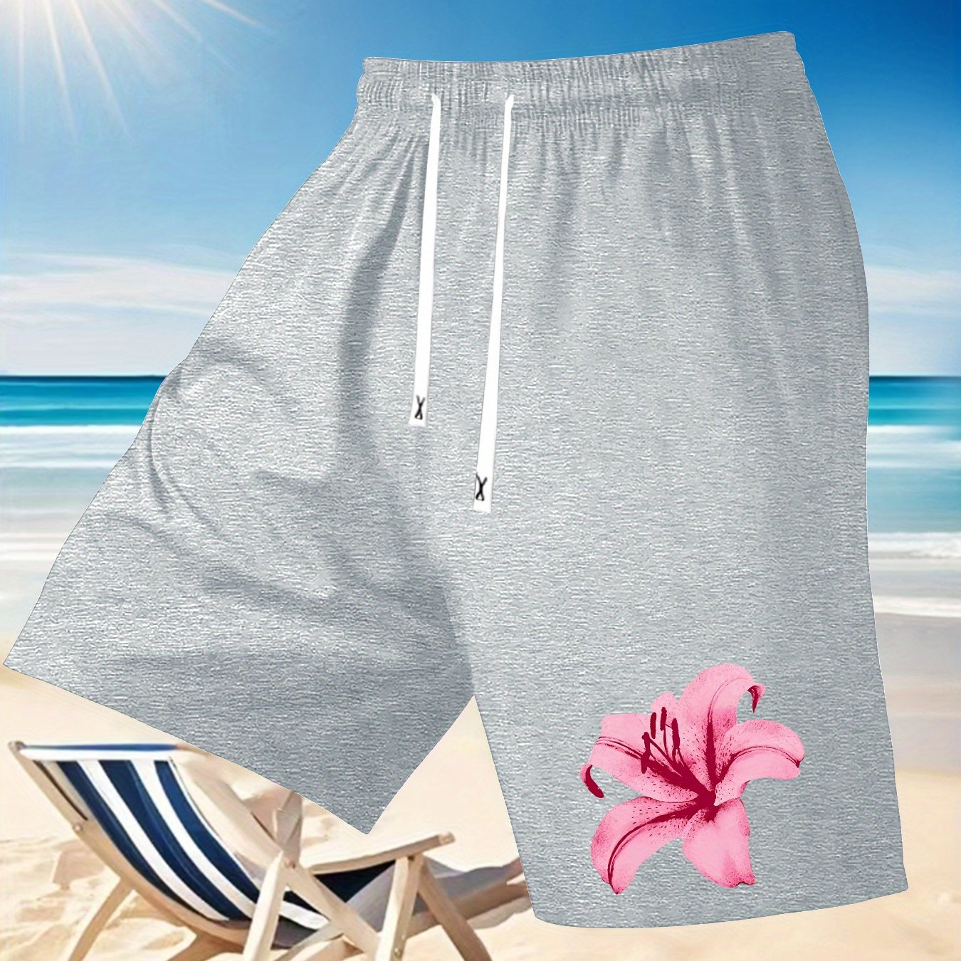 Short de plage décontracté d'été pour homme à imprimé floral