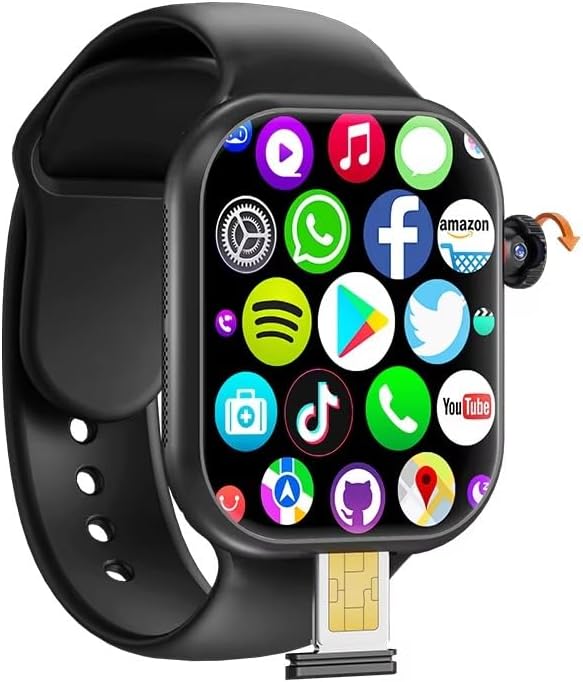 VP29 Montre intelligente 4G Android 64 Go de stockage 4G/5G LTE Carte SIM GPS WIFI 2,29 pouces 490 * 580 Amoled NOUVELLE Smartwatch Caméra rotative (noir, 4+64Go)