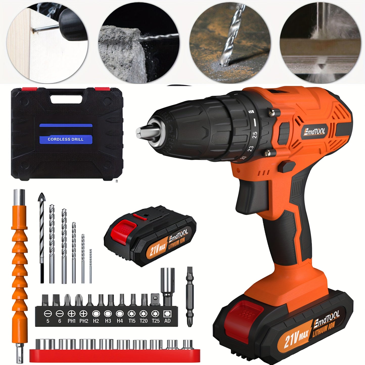 Perceuse-visseuse sans fil 21 V et perceuse combinée - Perceuse électrique robuste