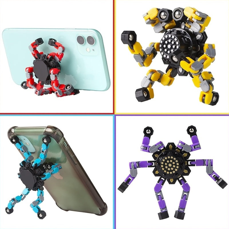 Robot transformable coloré en lot de 4 pièces | Toupie amusante