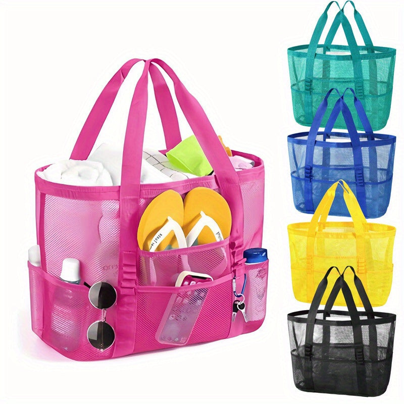Grand sac de plage en filet anti-sable