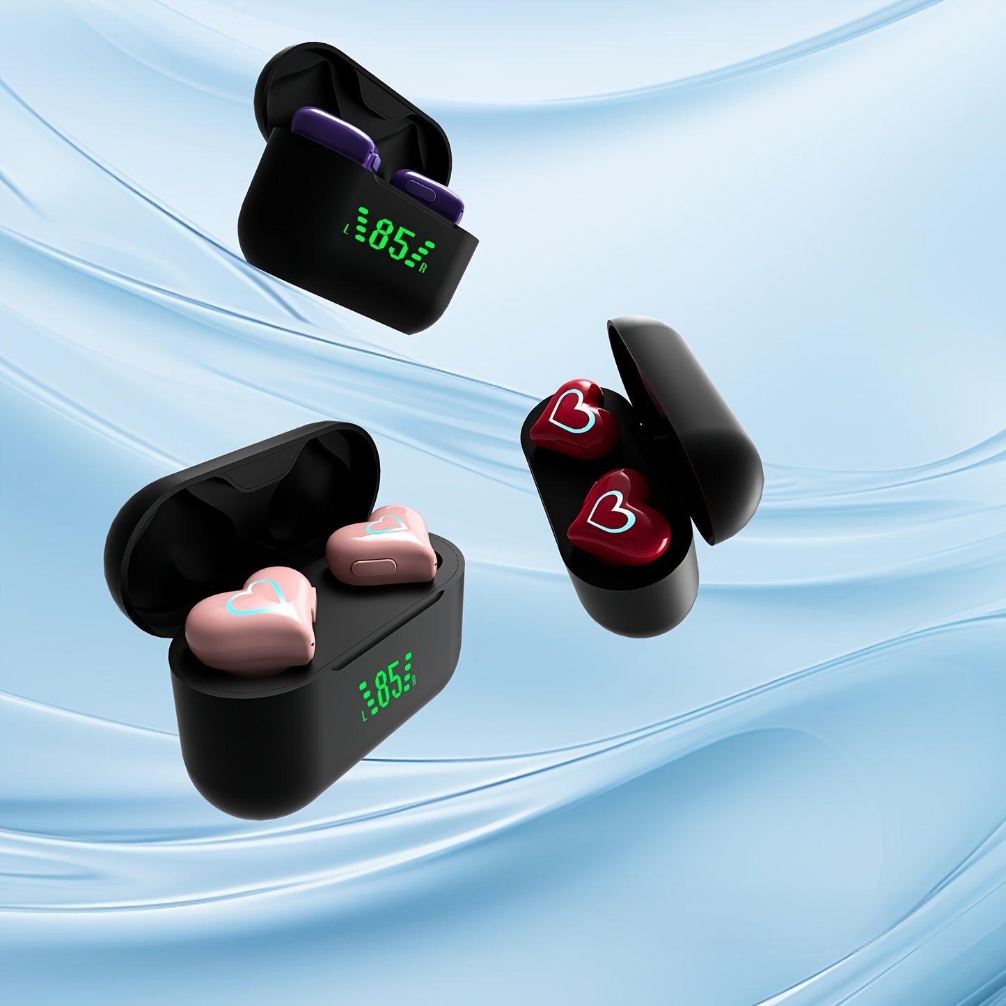 Ecouteurs sans fil TWS en forme de cœur