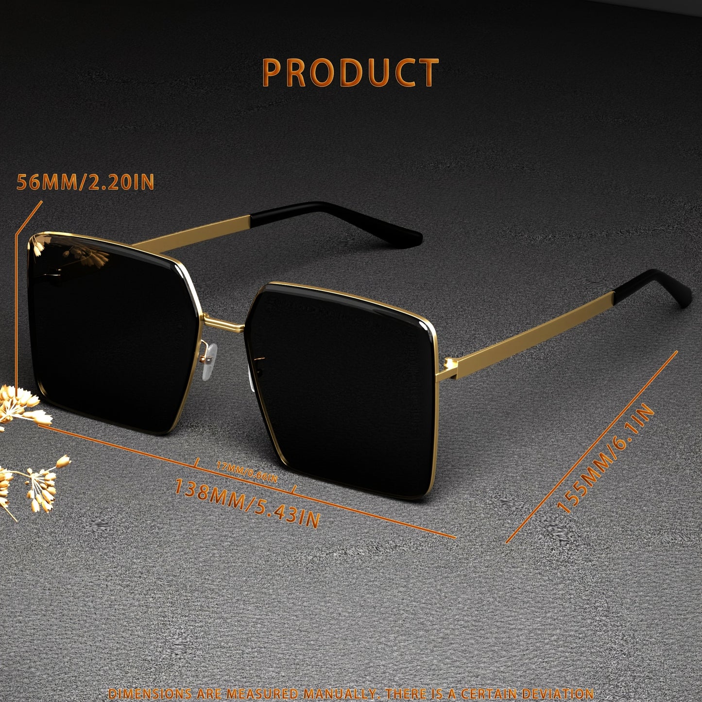 Lunettes carrées en métal