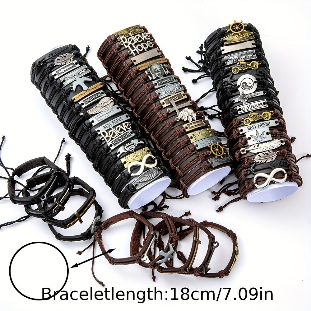 Bracelets Punk rétro en cuir PU pour hommes