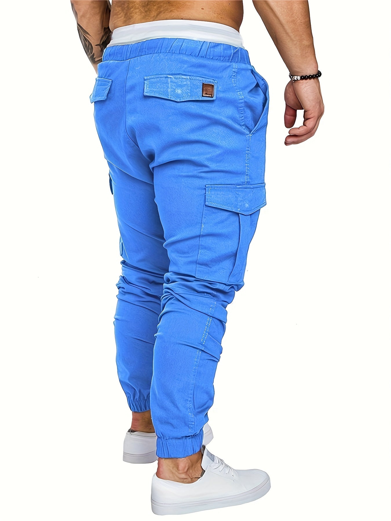 Pantalon cargo robuste pour homme avec design multi-poches, taille réglable