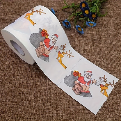 Rouleau de papier toilette à imprimé festif de Noël