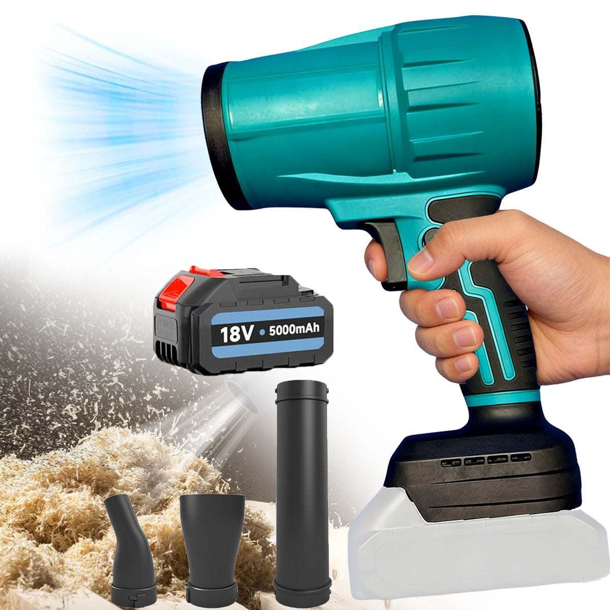 Souffleur de feuilles sans fil, souffleur de poussière électrique, souffleur d'air portable avec 1 batterie