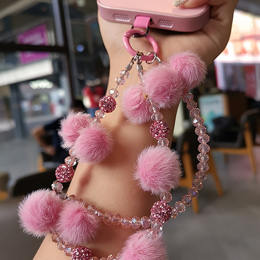 Bracelet en perles de cristal et diamants, cordon pour téléphone portable - Topdecheztop.fr