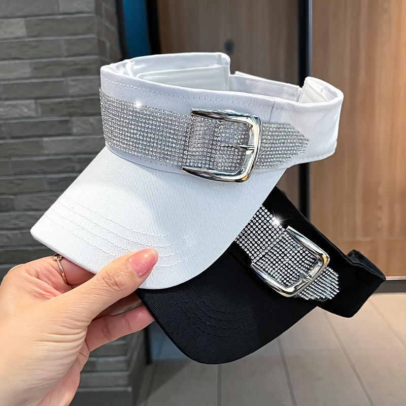 Casquette visière printemps/été pour femme avec strass