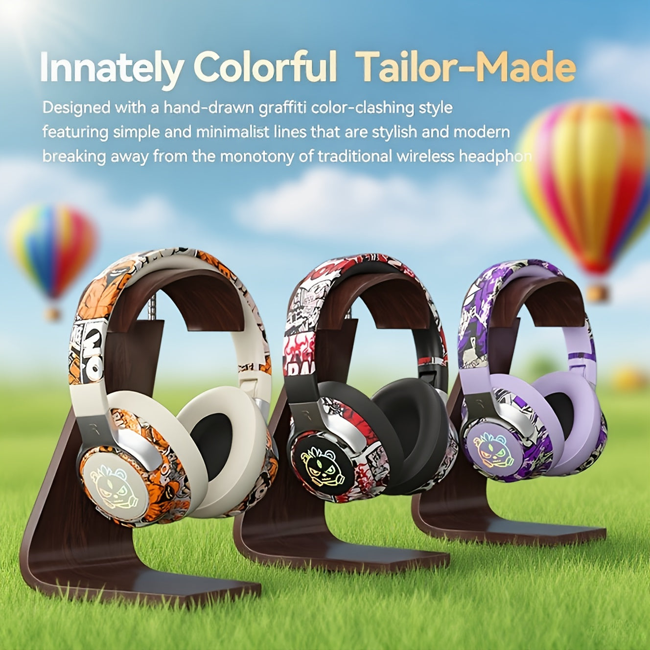 Casque audio circum-aural style graffiti