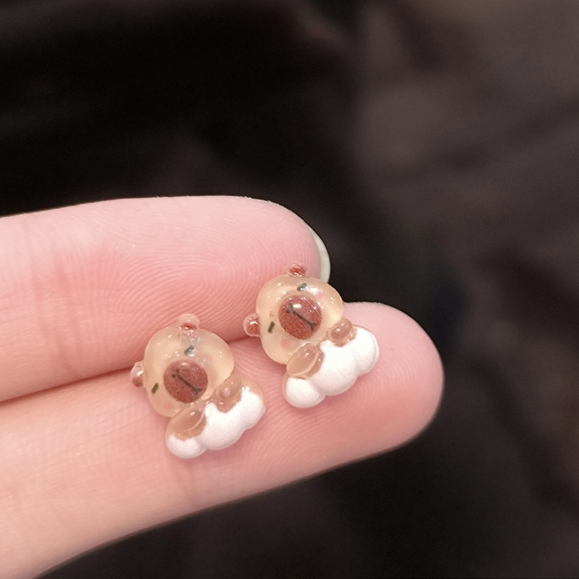 Lot de 2 paires de boucles d'oreilles à tige en forme de capybara