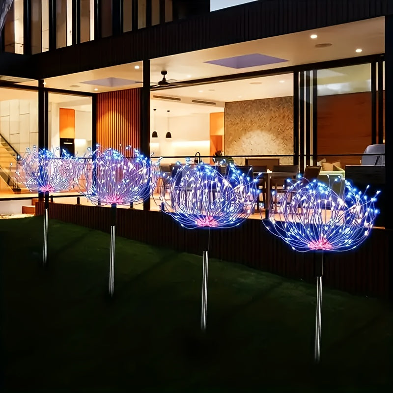 Lot de 4 lampes solaires d'extérieur pour jardin (240 LED), version améliorée