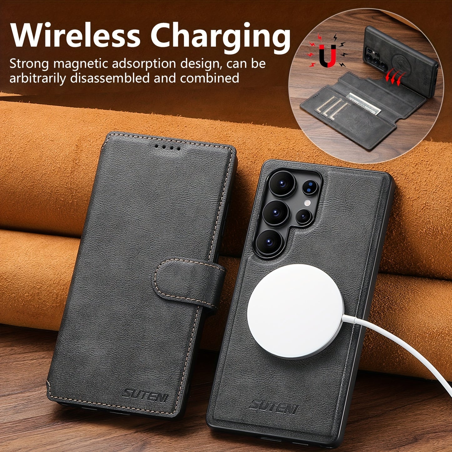 Étui de téléphone SUTENI compatible avec la recharge sans fil 2 en 1, SAMSUNG