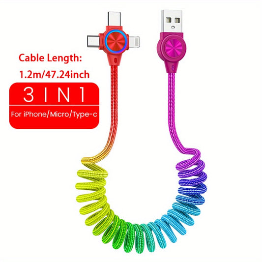 Câble de charge rapide rétractable 3 en 1