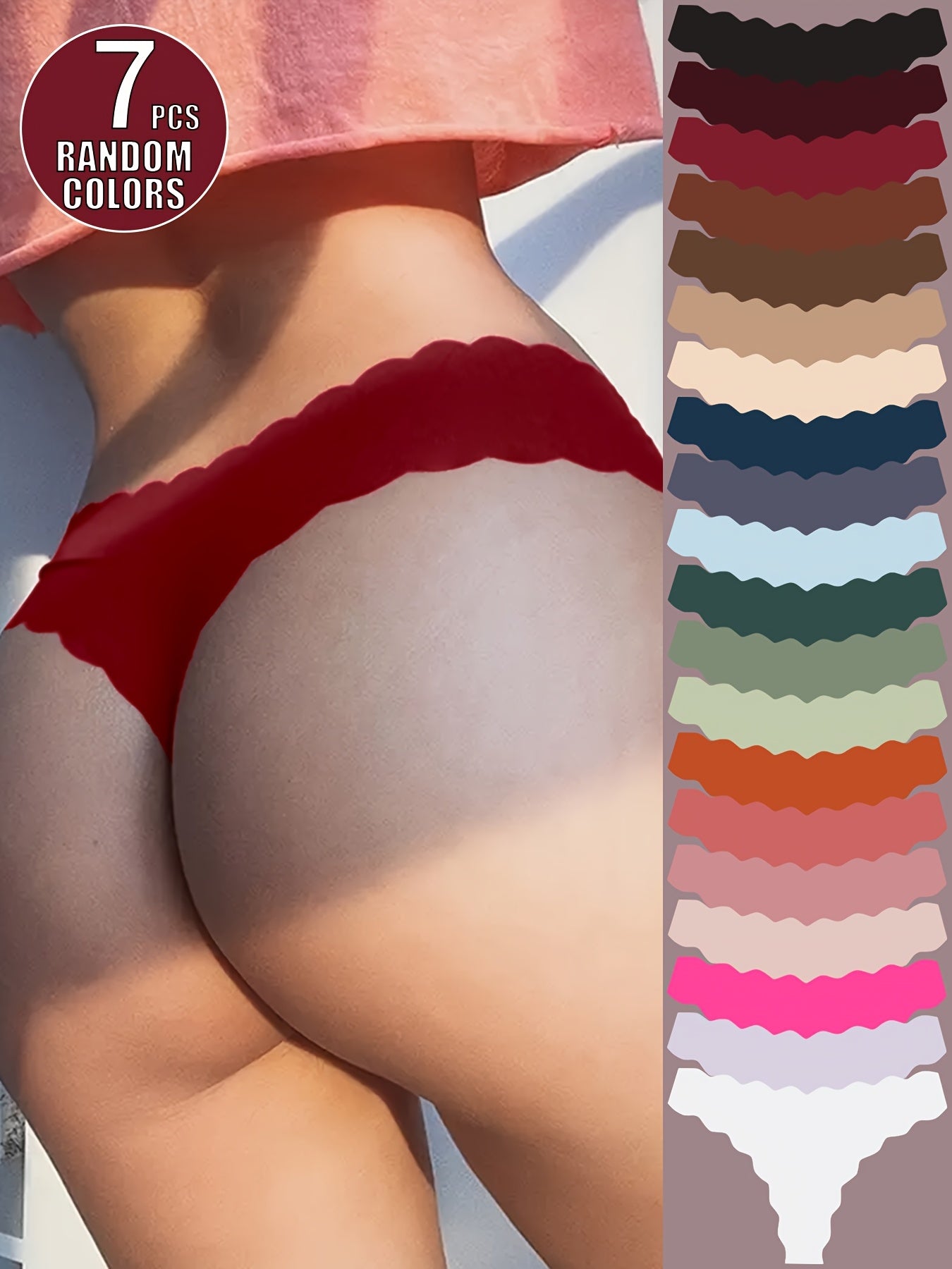 Lot aléatoire de 7 strings sans coutures pour femmes