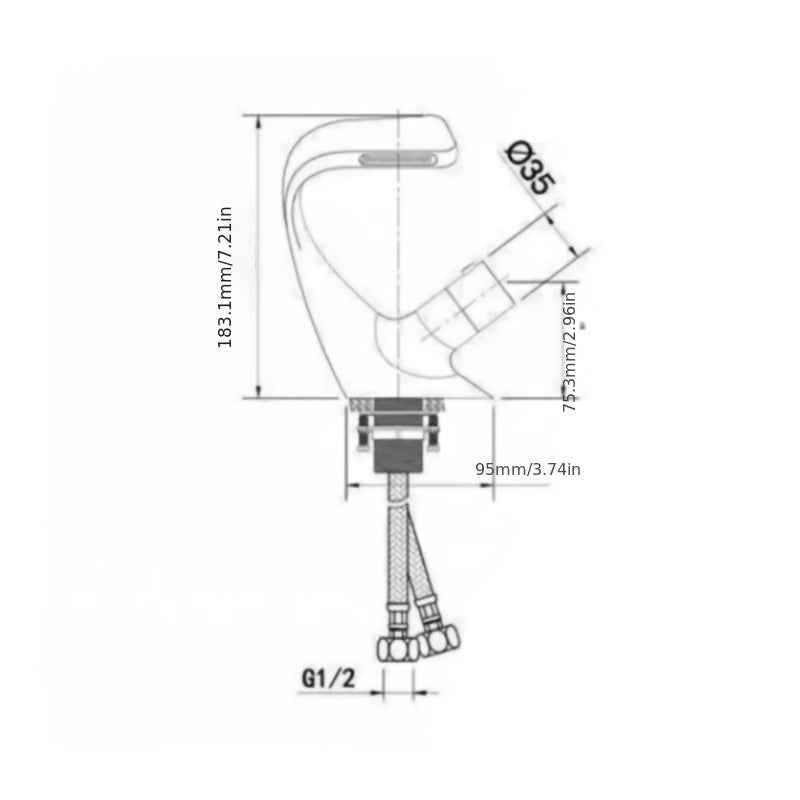 All Copper Black Washbasin Waterfall Faucet Hot And Cold Toilet Basin Faucet Undercounter Basin Single Hole Faucet