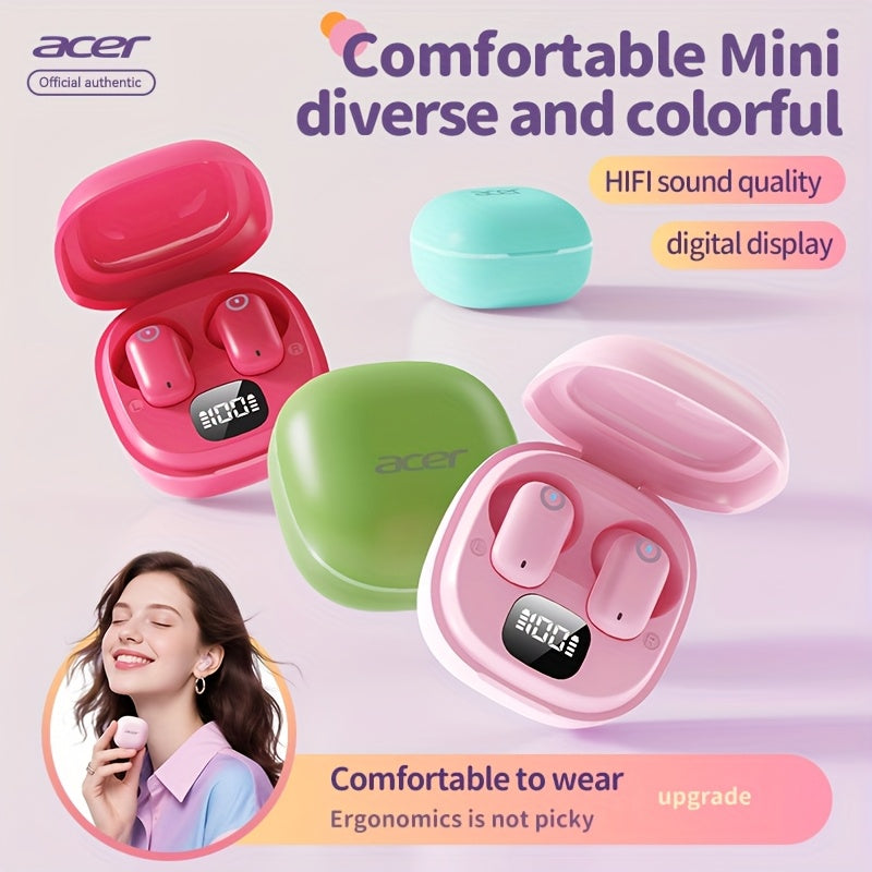 Écouteurs sans fil Acer, semi-intra-auriculaires à réduction de bruit