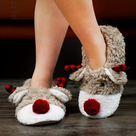 Chaussons mignons au design de renne