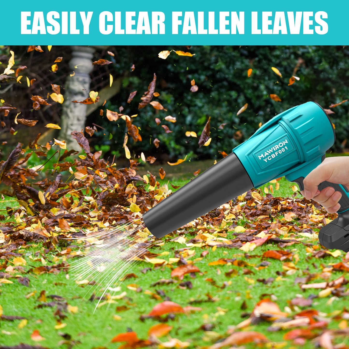 Souffleur de feuilles sans fil, souffleur de poussière électrique, souffleur d'air portable avec 1 batterie