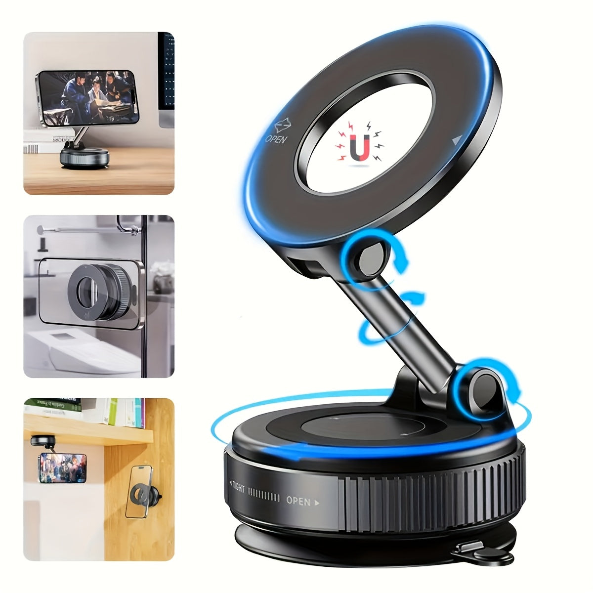Support de téléphone magnétique pliable super résistant pour voiture