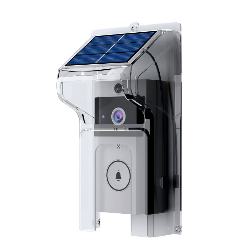 Sonnette vidéo sans fil HD avec protection solaire contre la pluie