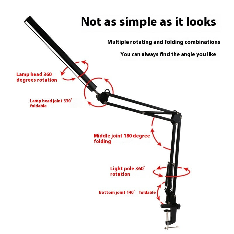 Lampe LED pliable à bras long pour protection des yeux