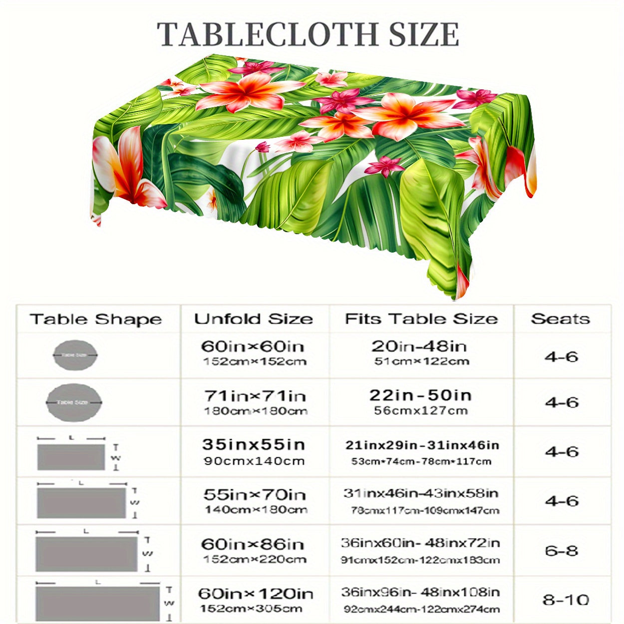 Nappe à fleurs tropicales (1 pièce) idéale pour une décoration