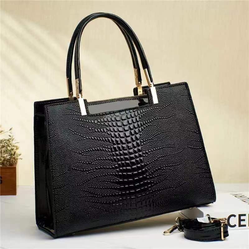 Sac à main à bandoulière motif crocodile pour femme