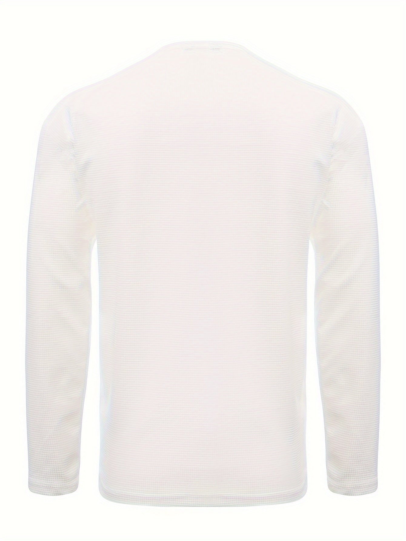 T-shirt  à manches longues et col en V gaufré pour homme