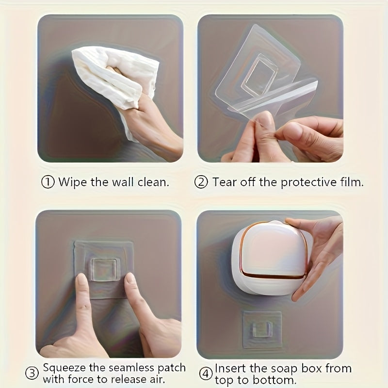 Porte-savon léger et luxueux, support mural étanche avec couvercle et bac