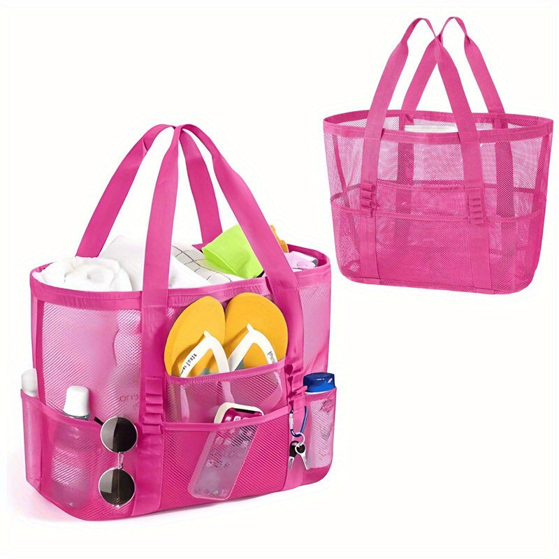 Grand sac de plage en filet anti-sable