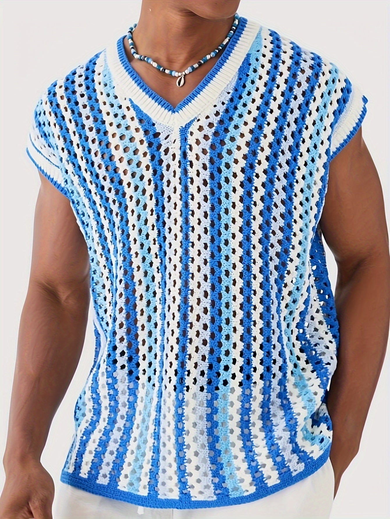 Gilet ajouré au crochet