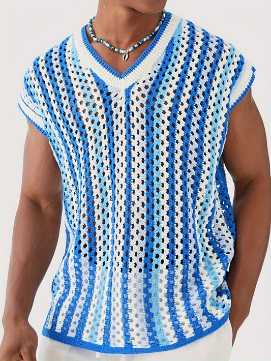 Gilet ajouré au crochet