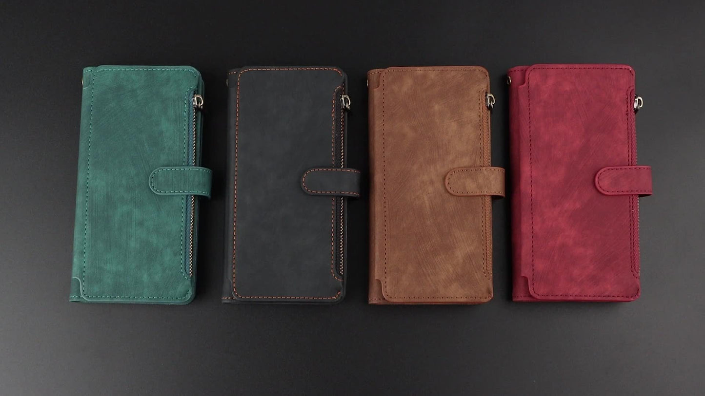 Étui portefeuille rétro en similicuir