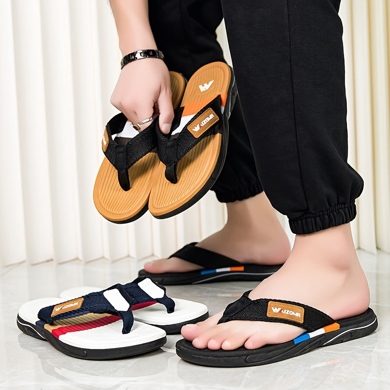 Sandales de plage pour homme, plateforme estivale décontractée à zigzag, antidérapantes, résistantes aux odeurs et à l'usure