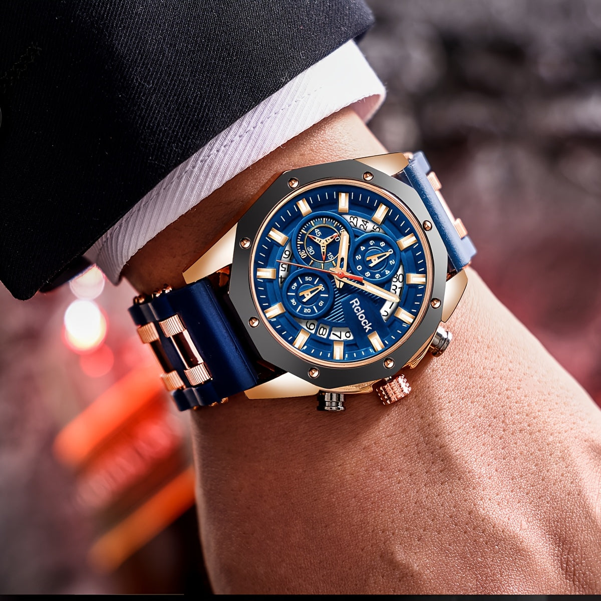 Montre d'affaires tendance pour homme avec bracelet en  et fonction calendrier, adaptée à un port quotidien. Un cadeau idéal pour la famille et les amis pour la fête des Pères, la Saint-Valentin, Noël, et