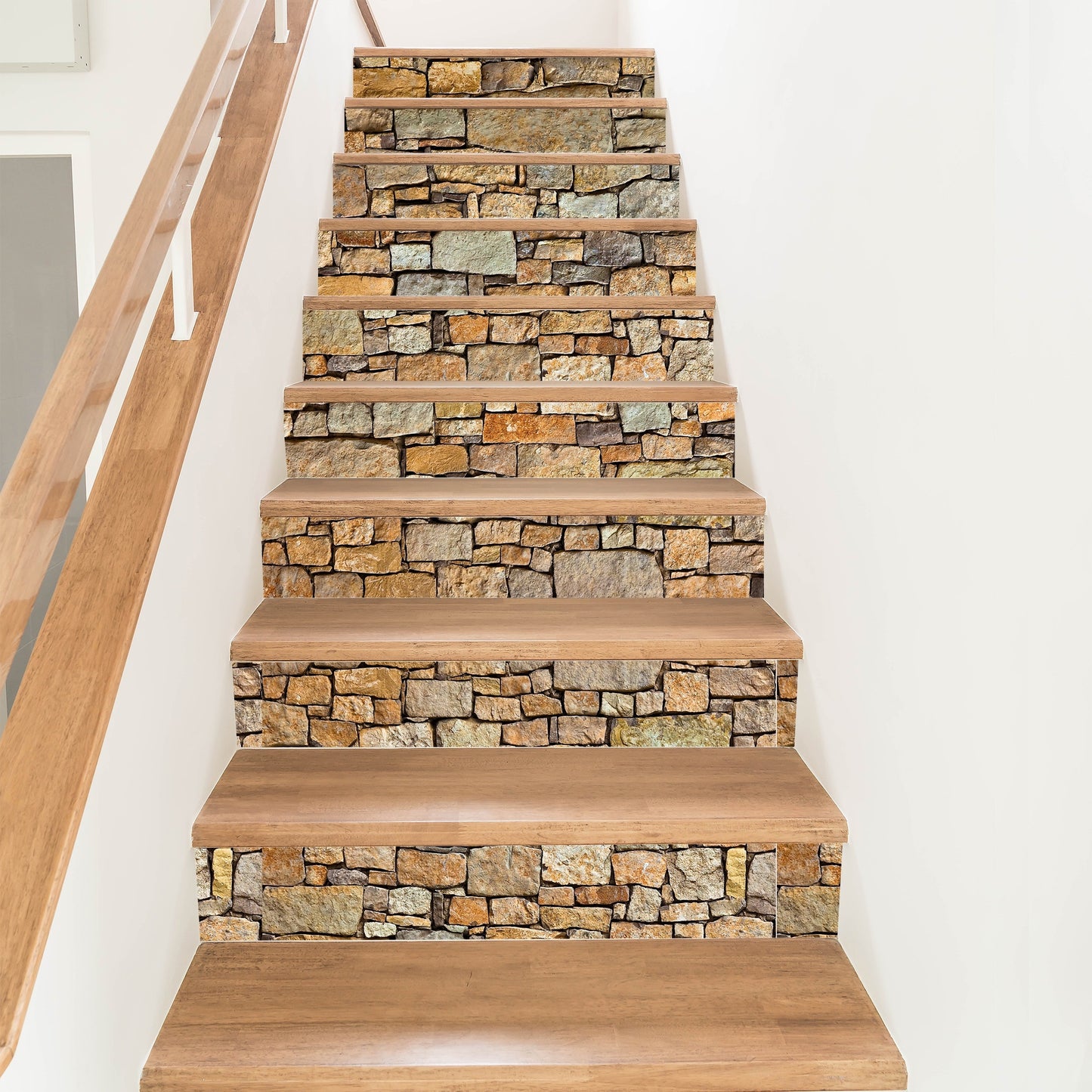 Autocollants pour escaliers, 13 bandes, en vinyle, 100 x 17,98 cm