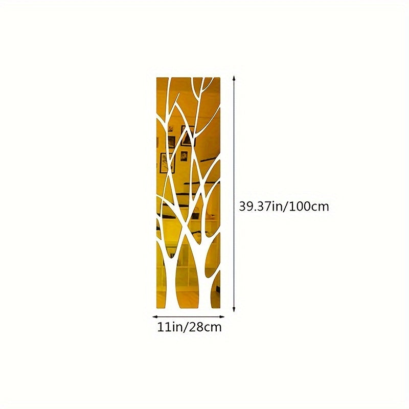 1set Acrylic Branches Wall Stickers Living Room Dining Room Entrance TV Background Wall Office Decoration Mirror Wall Stickers, Movable Wall Art Decor, Bedroom Living Room Wall Murals, Home Decor - Topdecheztop.fr