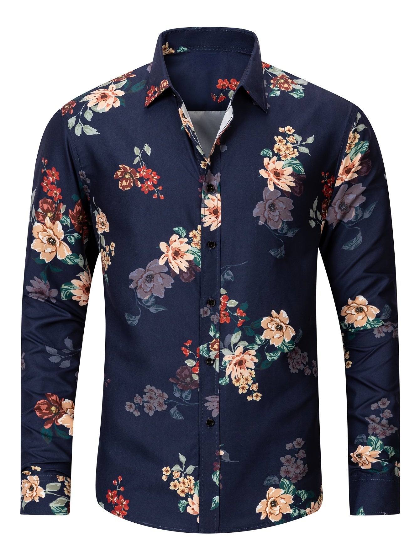 Chemise homme à manches longues boutonnée
