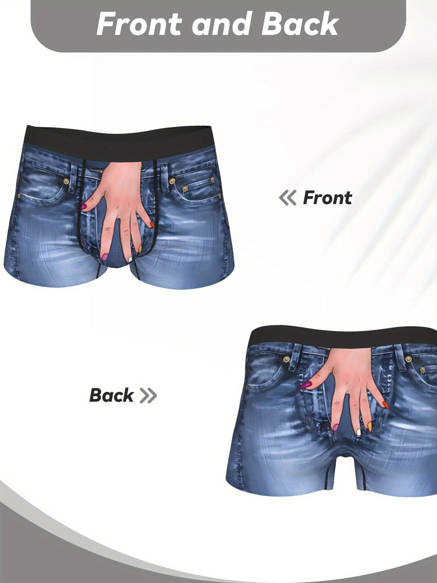 Boxer bleu humoristique BIIHUDU pour homme