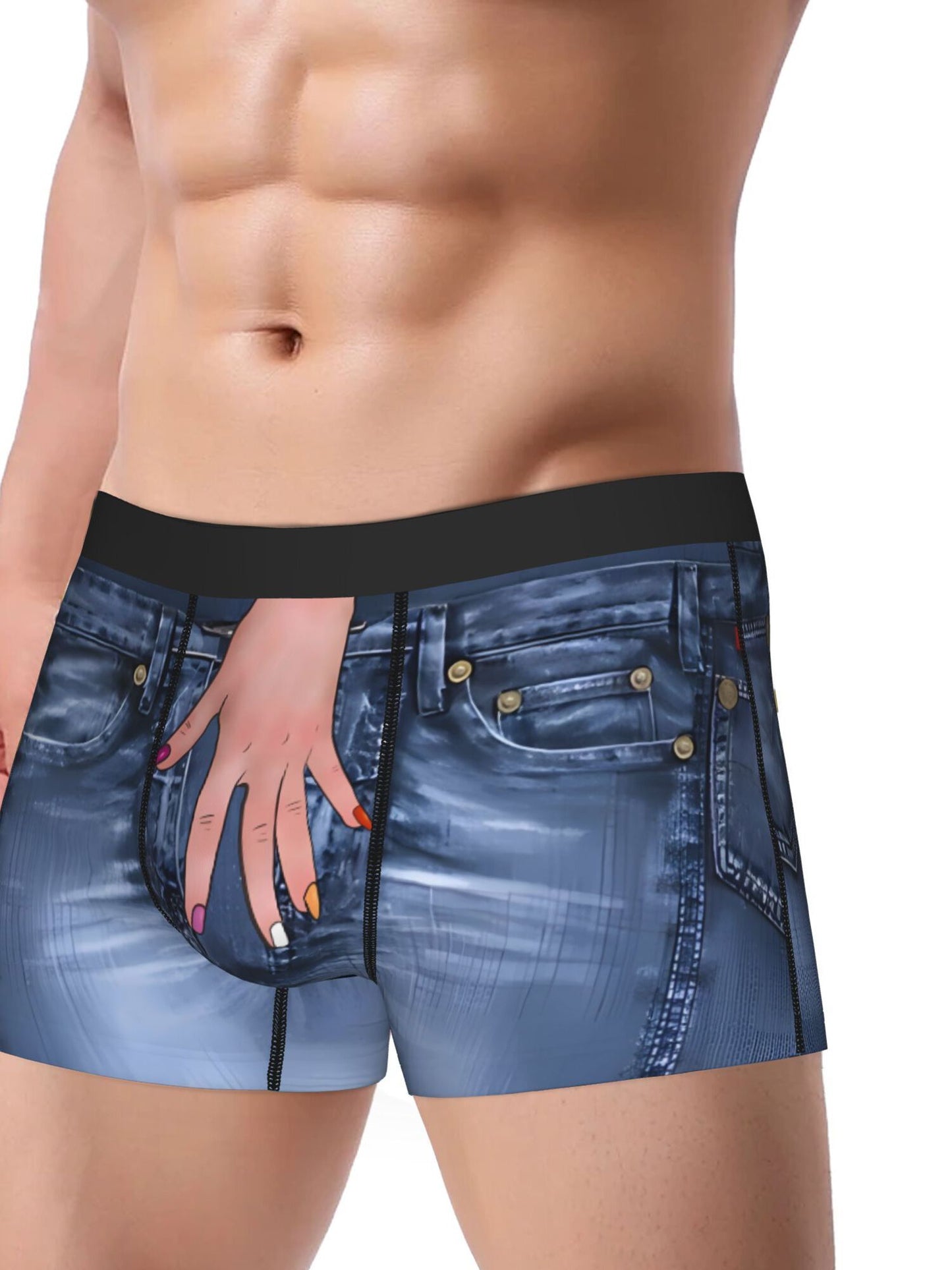 Boxer bleu humoristique BIIHUDU pour homme