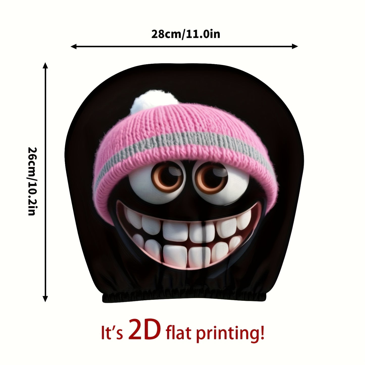 Lot de 2 housses de siège auto noires à motif tête